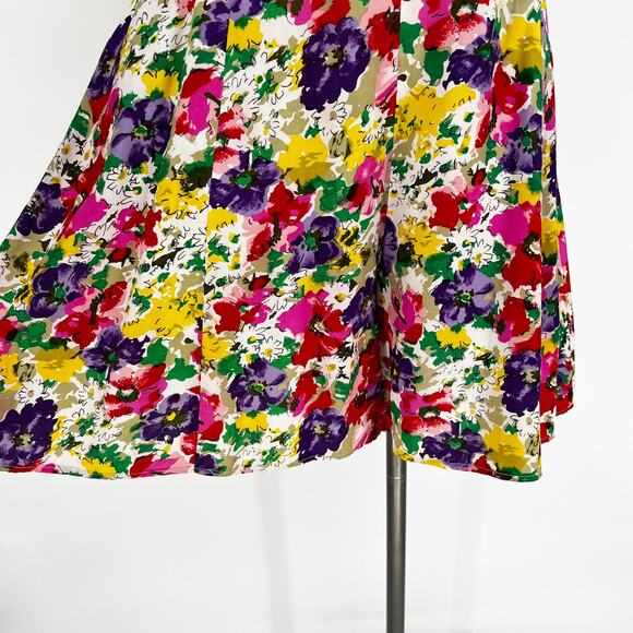 Vintage 90s Floral Romper Mini Playsuit Flowy Wide Leg size Small - Picture 6 of 11